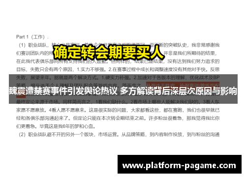 魏震遭禁赛事件引发舆论热议 多方解读背后深层次原因与影响